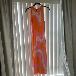 Wild Fable Orange and Pink Sheath Maxi Dress